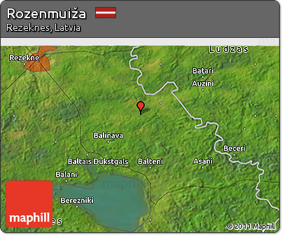 Satellite 3D Map of Rozenmuiža