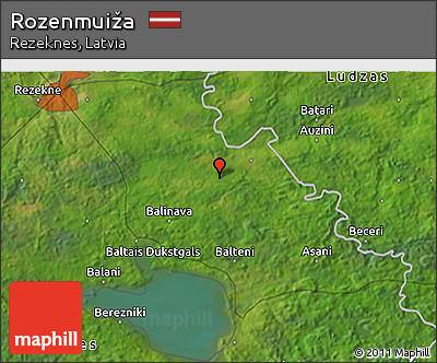 Satellite 3D Map of Rozenmuiža