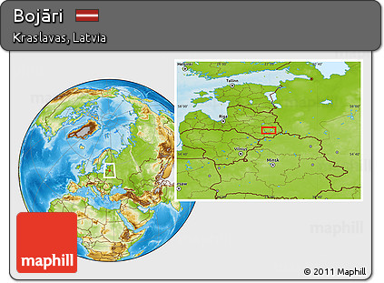 Physical Location Map of Bojāri