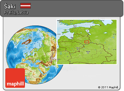 Physical Location Map of Šaki