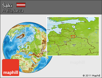 Physical Location Map of Šaki