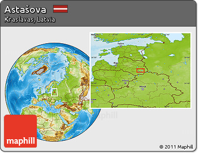 Physical Location Map of Astašova