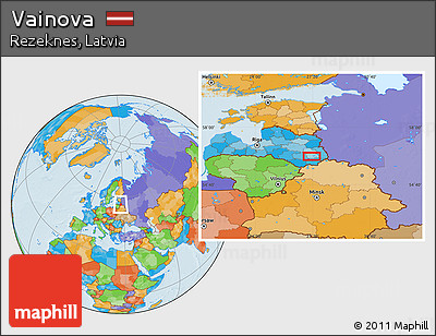 Political Location Map of Vainova