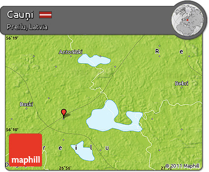 Physical Map of Cauņi