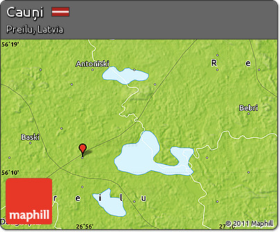 Physical Map of Cauņi