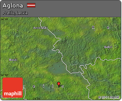 Satellite Map of Aglona