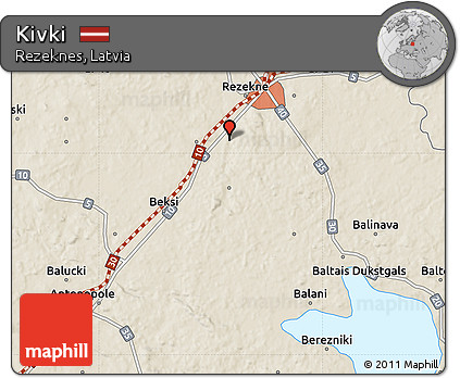 Shaded Relief Map of Kivki