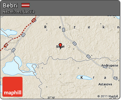 Shaded Relief Map of Bebri