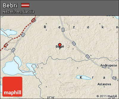 Shaded Relief Map of Bebri