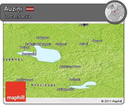 Physical Panoramic Map of Auziņi