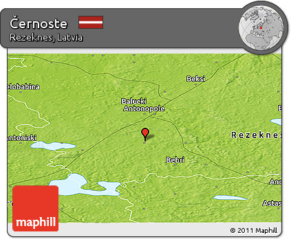 Physical Panoramic Map of Černoste