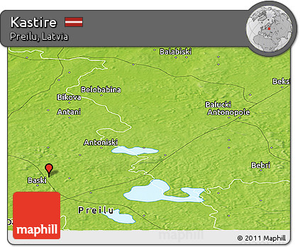 Physical Panoramic Map of Kastire