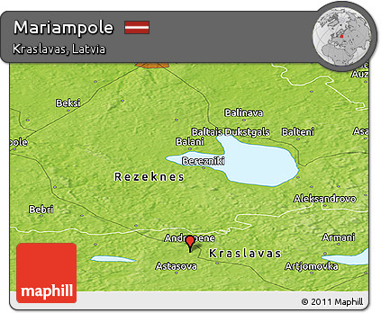 Physical Panoramic Map of Mariampole
