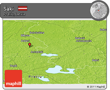 Physical Panoramic Map of Šaki