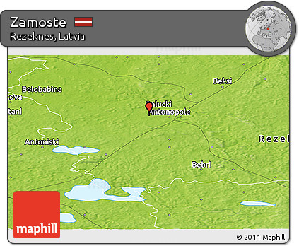 Physical Panoramic Map of Zamoste