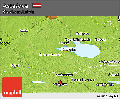 Physical Panoramic Map of Astašova