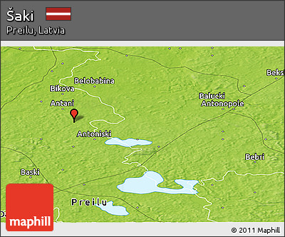 Physical Panoramic Map of Šaki