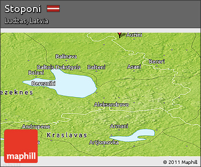 Physical Panoramic Map of Stoponi