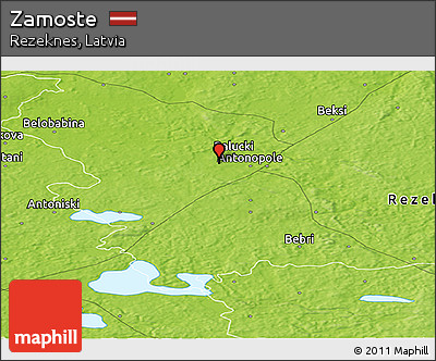 Physical Panoramic Map of Zamoste