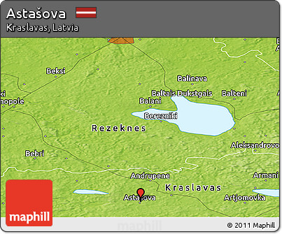 Physical Panoramic Map of Astašova