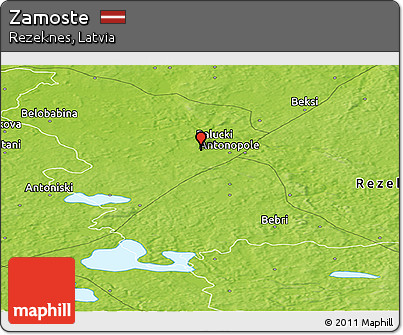 Physical Panoramic Map of Zamoste
