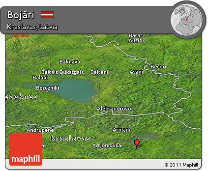 Satellite Panoramic Map of Bojāri