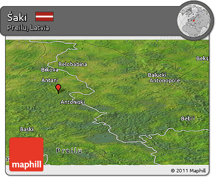 Satellite Panoramic Map of Šaki