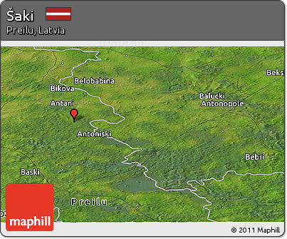 Satellite Panoramic Map of Šaki