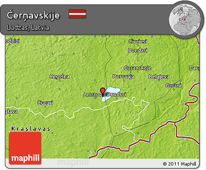 Physical 3D Map of Čerņavskije