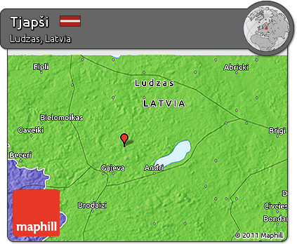 Political 3D Map of Tjapši