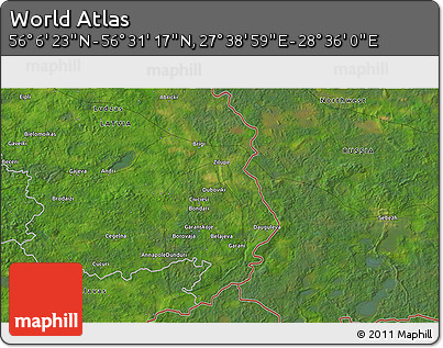 Satellite 3D Map of the Area around 56° 18' 50" N, 28° 7' 30" E