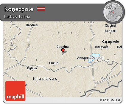 Shaded Relief 3D Map of Koņecpole