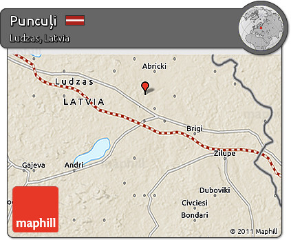 Shaded Relief 3D Map of Puncuļi