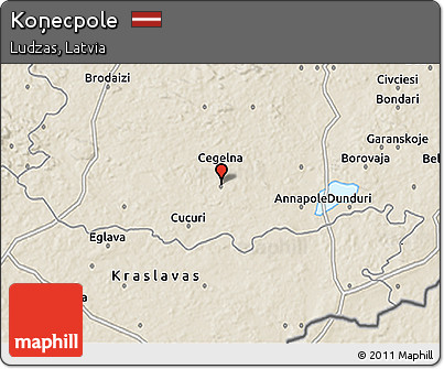 Shaded Relief 3D Map of Koņecpole