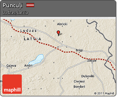 Shaded Relief 3D Map of Puncuļi