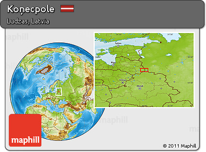 Physical Location Map of Koņecpole