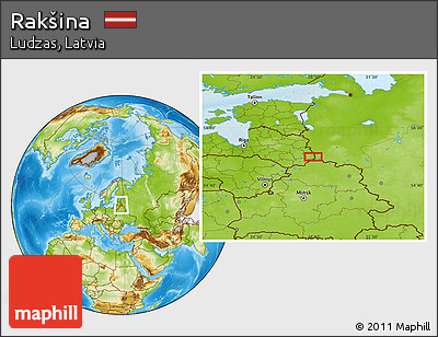 Physical Location Map of Rakšina