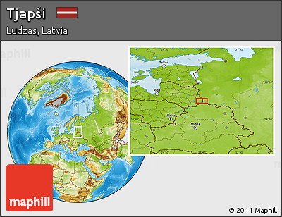 Physical Location Map of Tjapši