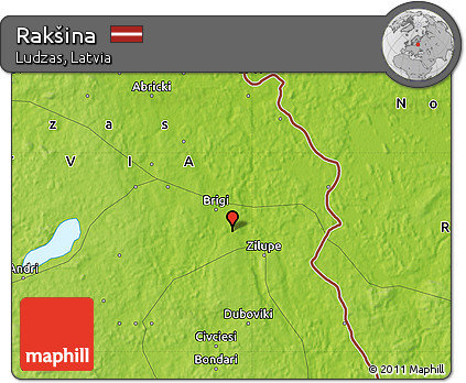 Physical Map of Rakšina
