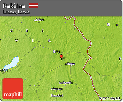 Physical Map of Rakšina