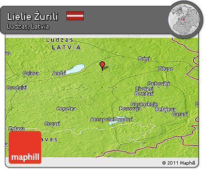 Physical Panoramic Map of Lielie Žurili