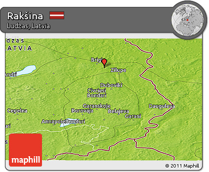 Physical Panoramic Map of Rakšina