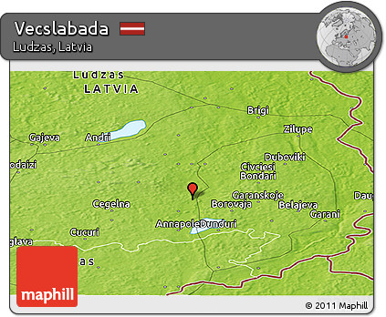Physical Panoramic Map of Vecslabada