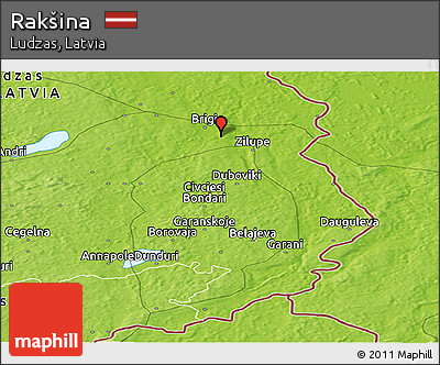 Physical Panoramic Map of Rakšina