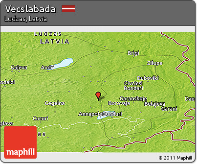 Physical Panoramic Map of Vecslabada