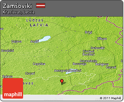 Physical Panoramic Map of Zamšoviki