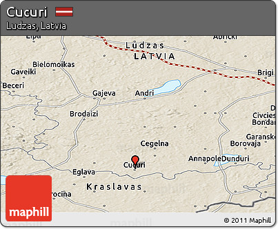 Shaded Relief Panoramic Map of Cucuri