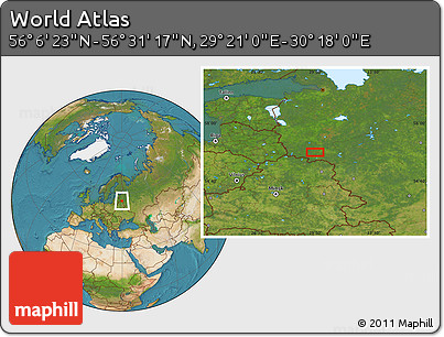Satellite Location Map of the Area around 56° 18' 50" N, 29° 49' 30" E