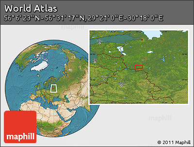 Satellite Location Map of the Area around 56° 18' 50" N, 29° 49' 30" E