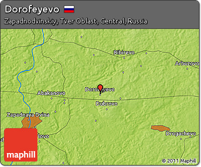 Physical 3D Map of Dorofeyevo